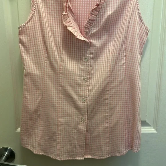 TYLER BOE CHERRY BLOSSOM BLOUSE. Pink & white checked. EUC! Size 2. - Picture 3 of 9